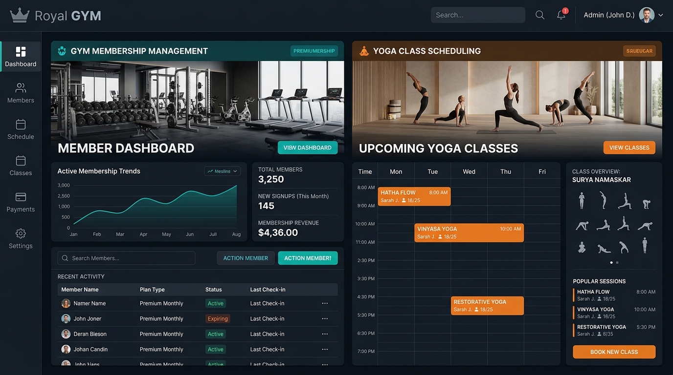 Royal GYM & Yoga Management System